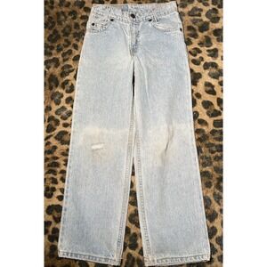 Levi's Jeans Kids Size 9 Relgular Fit 550 Denim Orange Tab Vintage